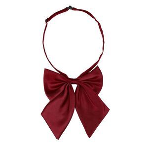 Adjustable Solid Color Pre-tied Uniform Work Costume Bow Tie One Size Wine Red